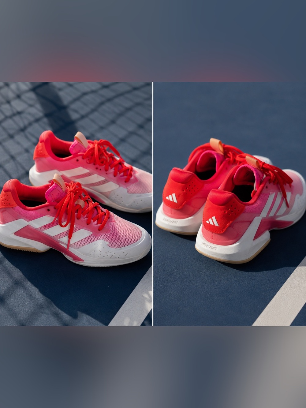Women's Adidas Adizero Ubersonic 5 Tennis Shoes Lucid Pink and White 8